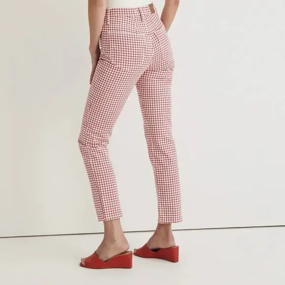 Madewell The Perfect Vintage Jean 26 Women’s Gingham Check Rosy Hibiscus - Picture 6 of 6